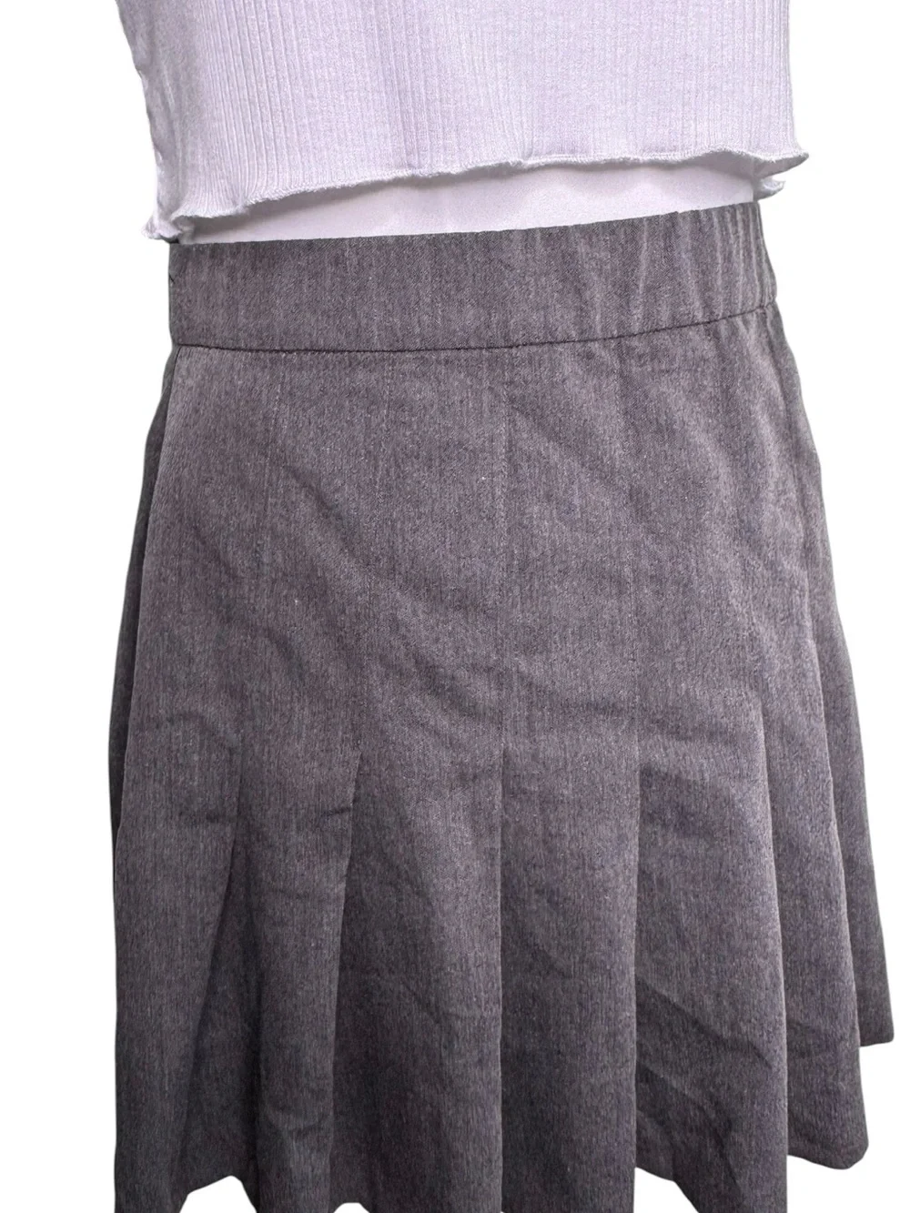 Cotton Candy LA Dark Gray Schoolgirl Pleated Mini Skirt Size Large